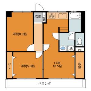2LDK 間取り図