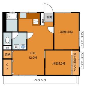 2LDK 間取り図