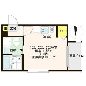ワンルーム 間取り図