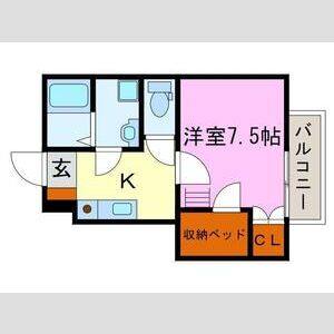 1K 間取り図