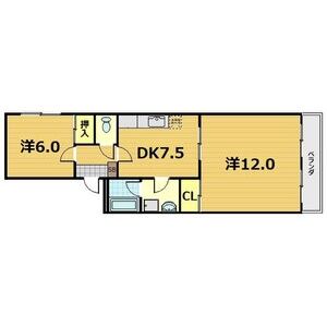 2DK 間取り図