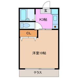 1K 間取り図