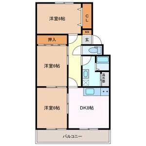 3DK 間取り図