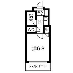 1K 間取り図