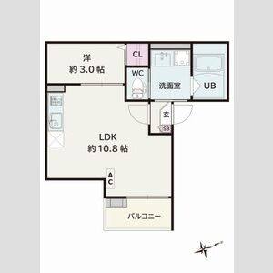 1LDK 間取り図