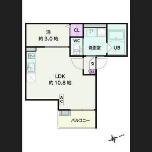 1LDK 間取り図