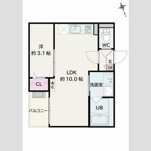 1LDK 間取り図
