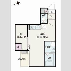 1LDK 間取り図