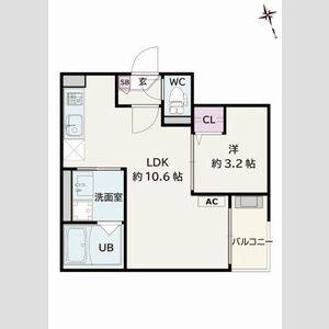 1LDK 間取り図