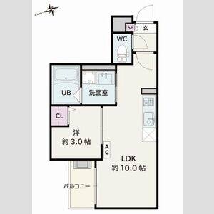 1LDK 間取り図