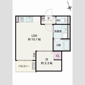 1LDK 間取り図