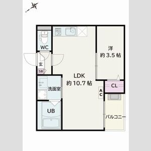 1LDK 間取り図