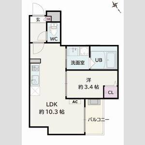 1LDK 間取り図