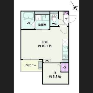 1LDK 間取り図