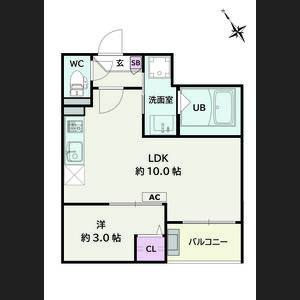 1LDK 間取り図