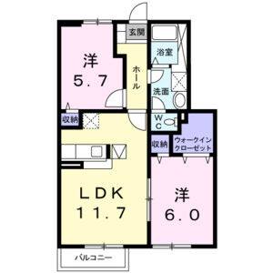 2LDK 間取り図