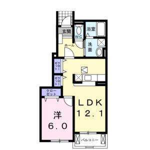 1LDK 間取り図