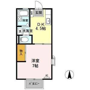 1DK 間取り図