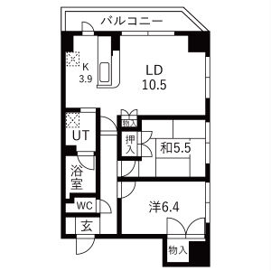 2LDK 間取り図