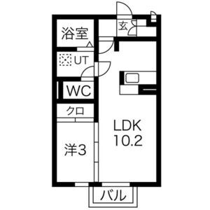 1LDK 間取り図