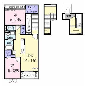 2LDK 間取り図