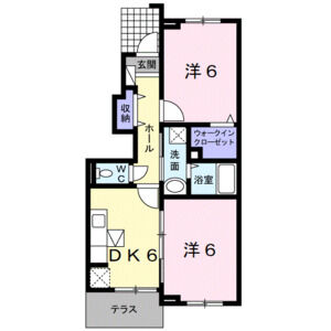 2DK 間取り図