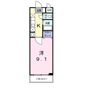 1K 間取り図