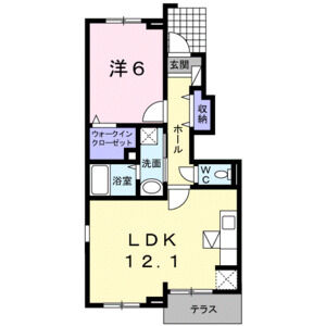 1LDK 間取り図