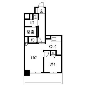 1LDK 間取り図