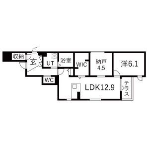 1LDK 間取り図