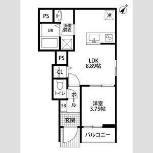 1LDK 間取り図