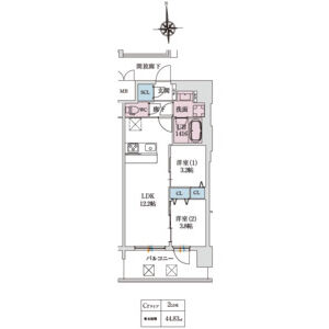 2LDK 間取り図
