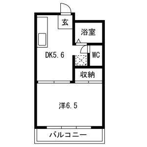 1DK 間取り図