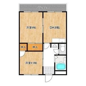 2DK 間取り図