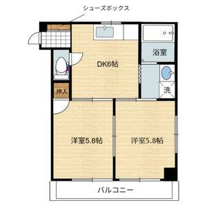 2DK 間取り図