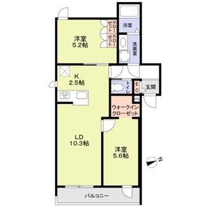 2LDK 間取り図