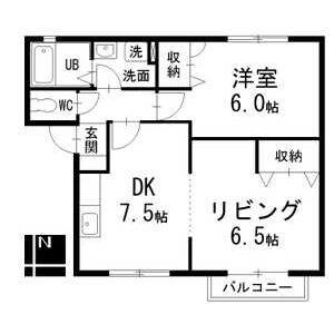 1LDK 間取り図