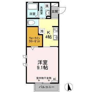 1K 間取り図