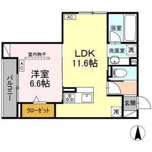 1LDK 間取り図