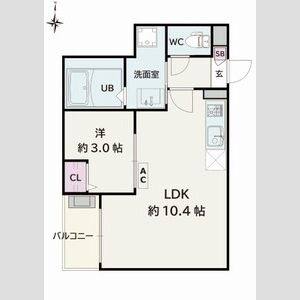 1LDK 間取り図