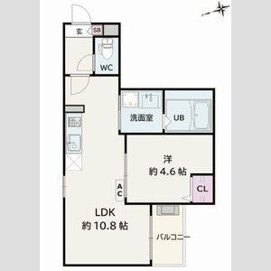 1LDK 間取り図