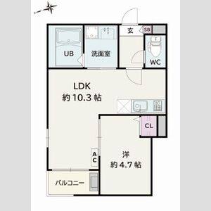 1LDK 間取り図