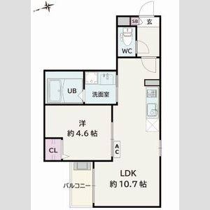 1LDK 間取り図