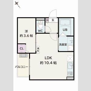 1LDK 間取り図