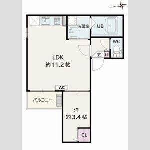 1LDK 間取り図