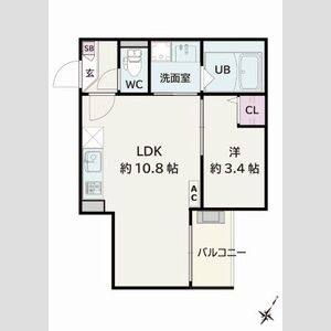 1LDK 間取り図