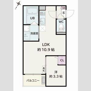 1LDK 間取り図