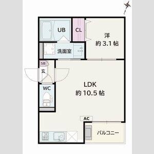 1LDK 間取り図