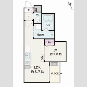 1LDK 間取り図