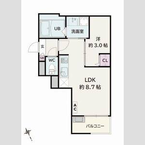 1LDK 間取り図